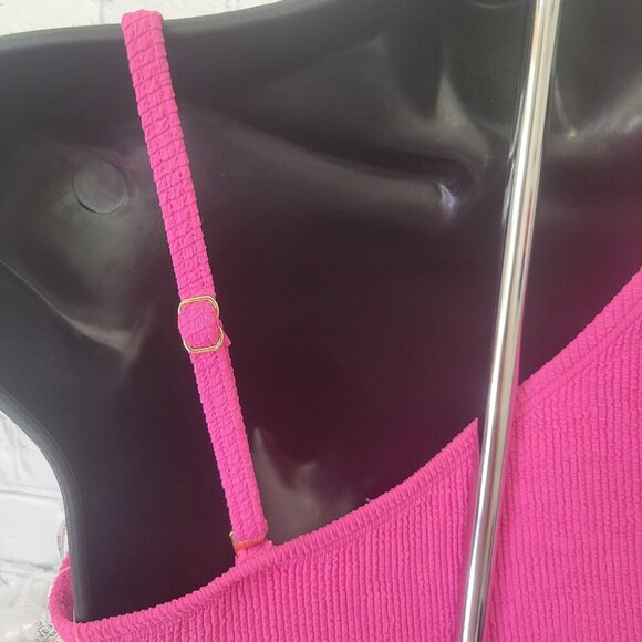 MICHAEL Michael Kors Women's One-Shoulder Side-Cutout Swimsuit- Pink - Picture 11 of 11